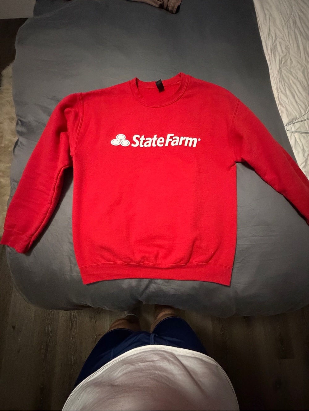 Offcial State Farm Red Logo Crewneck Sweatshirt(Great For A Costume As Well)